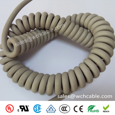 LSZH Halogen Free Custom Made Spring Spiral Cable Sheathed by PUR